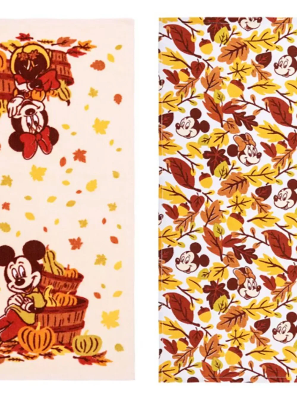 Disney Mickey Minnie Fall Kitchen Towels 2 Pack Pumpkin Autumn 15x26